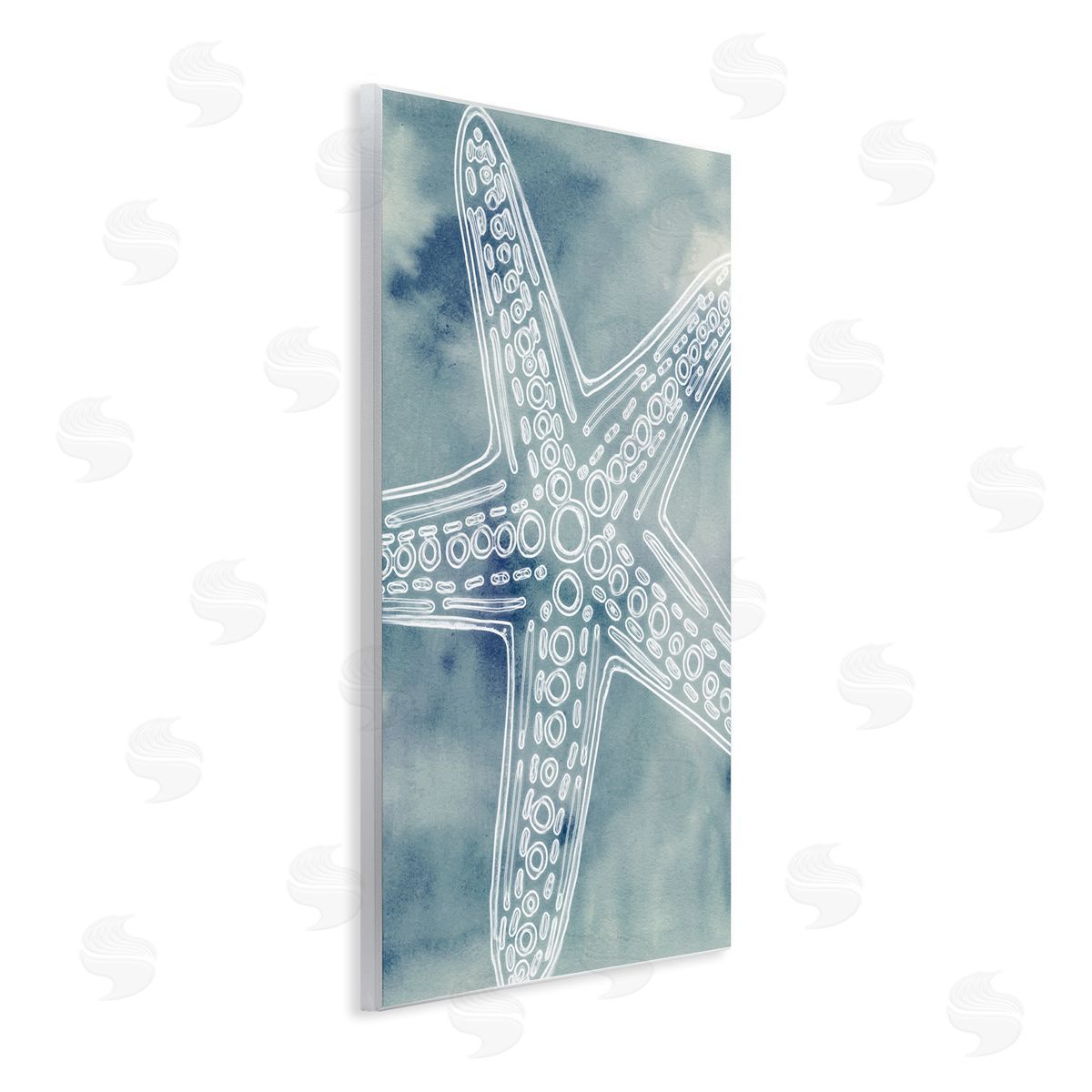 Ziwei Li Detailed Starfish Pattern Circles Blurred Watercolor  Wall Plaque Art Print