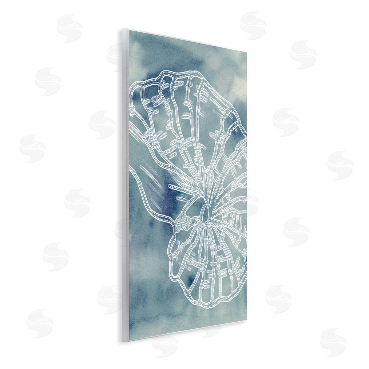 Ziwei Li Spiral Seashell Nautilus Sea Life Watercolor Pattern Wall Plaque Art Print