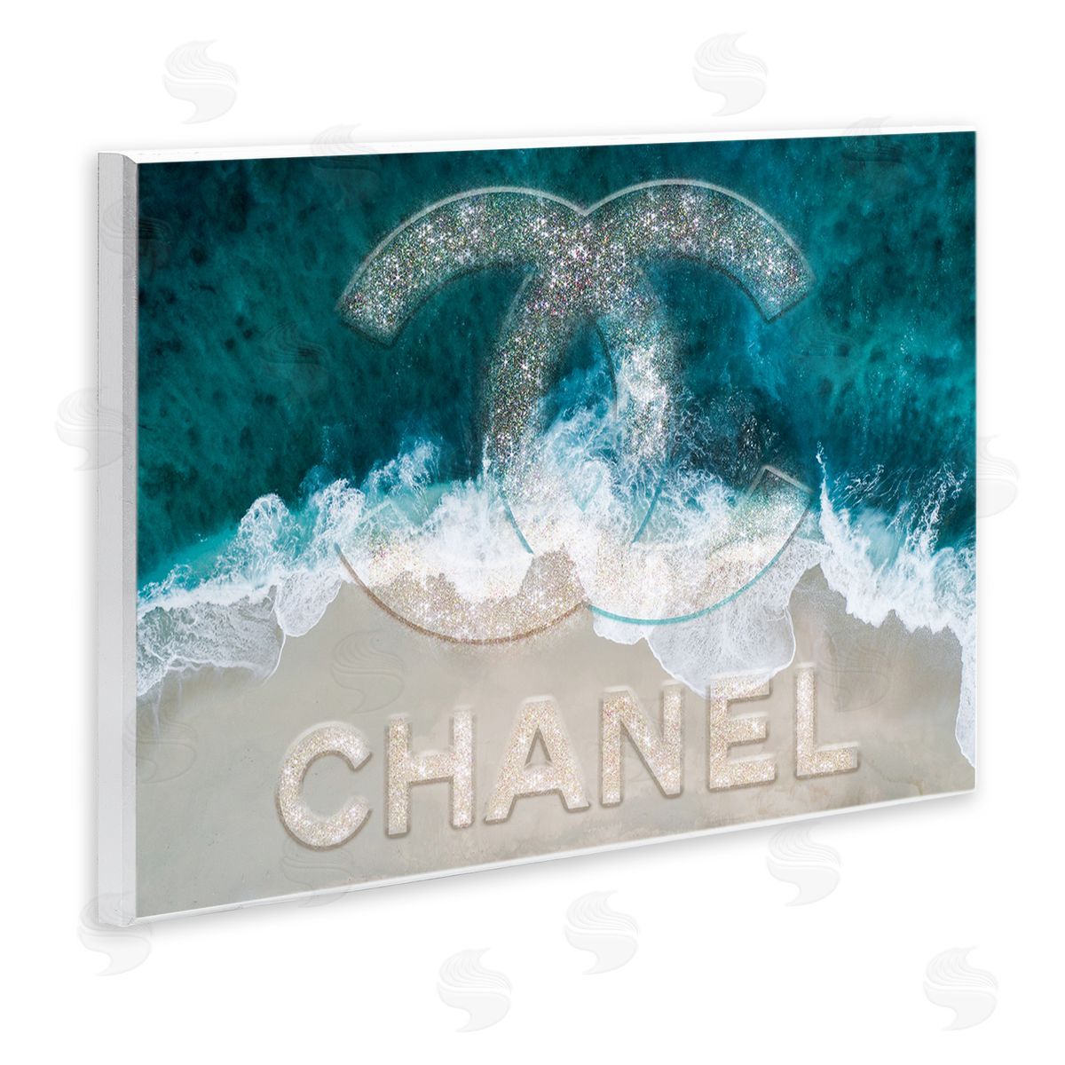 Ziwei Li Beach Waves Crashing Shoreline Glam Fashion Detail Wall Plaque Art Print