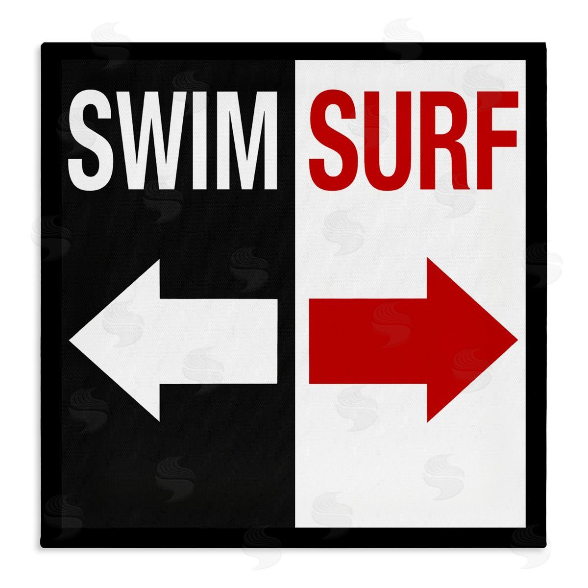Graffitee Studios Swim Surf Arrows Sign Ocean Coastal Words  Stretched Canvas Wall Art Print
