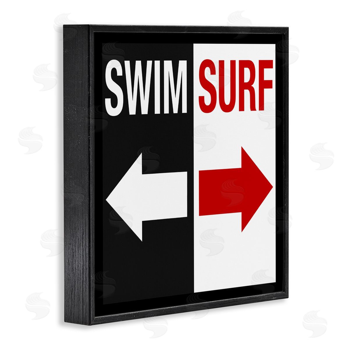 Graffitee Studios Swim Surf Arrows Sign Ocean Coastal Words  Black Framed Glicee Wall Art Print