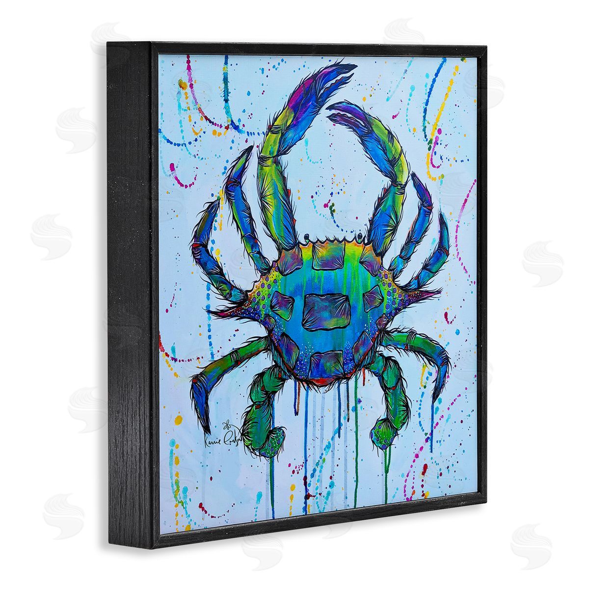 Karrie Evenson Street Style Crab Paint Splatter Urban Design Black Framed Glicee Wall Art Print