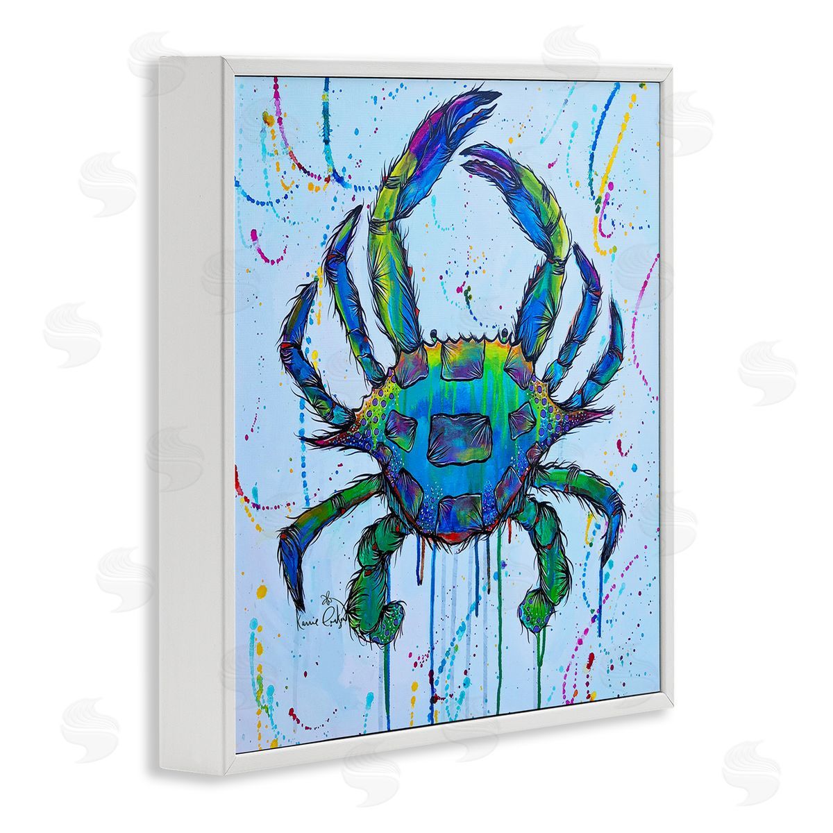 Karrie Evenson Street Style Crab Paint Splatter Urban Design White Framed Glicee Wall Art Print