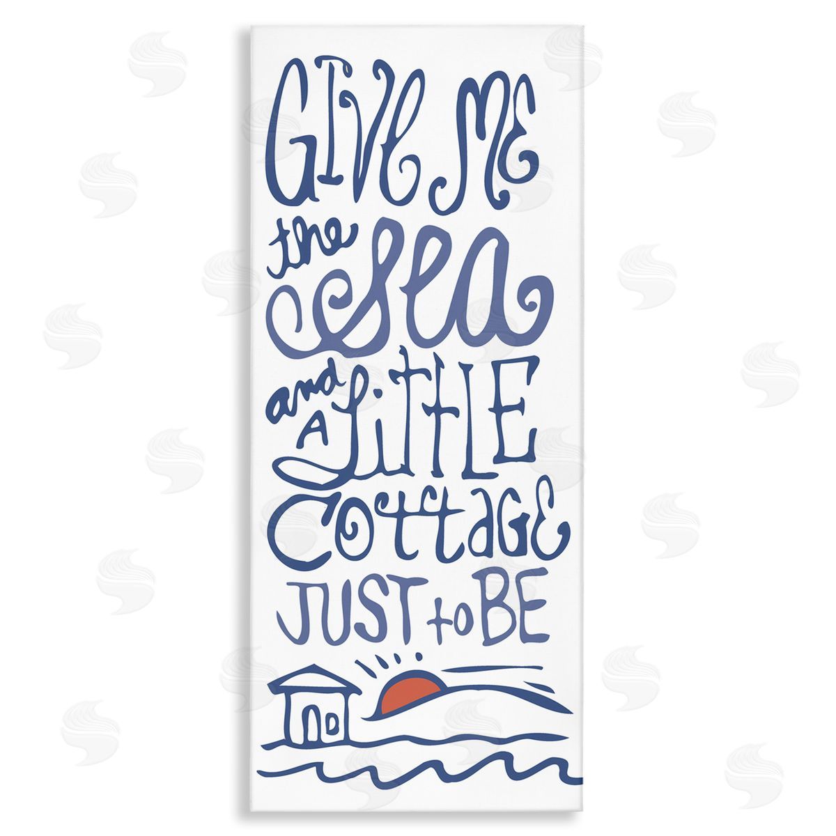 Sea & Cottage Beach Life Calligraphy Canvas Wall Art, Home Decor by Kendra Shedenhelm
