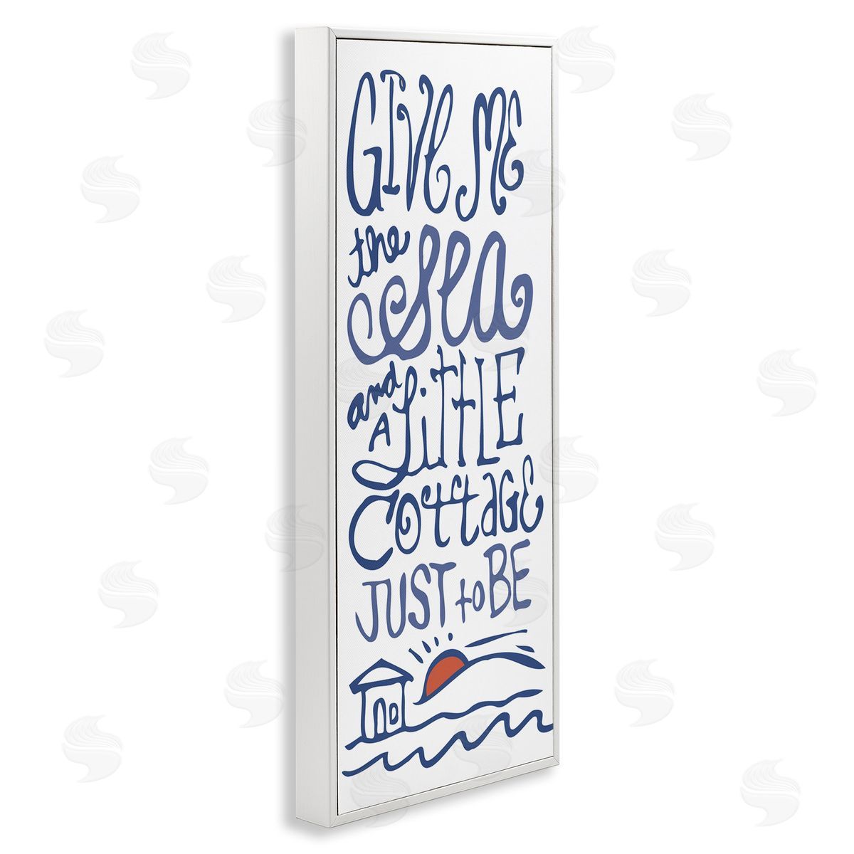 Sea & Cottage Beach Life Calligraphy White Frame Print Wall Art, Home Decor by Kendra Shedenhelm