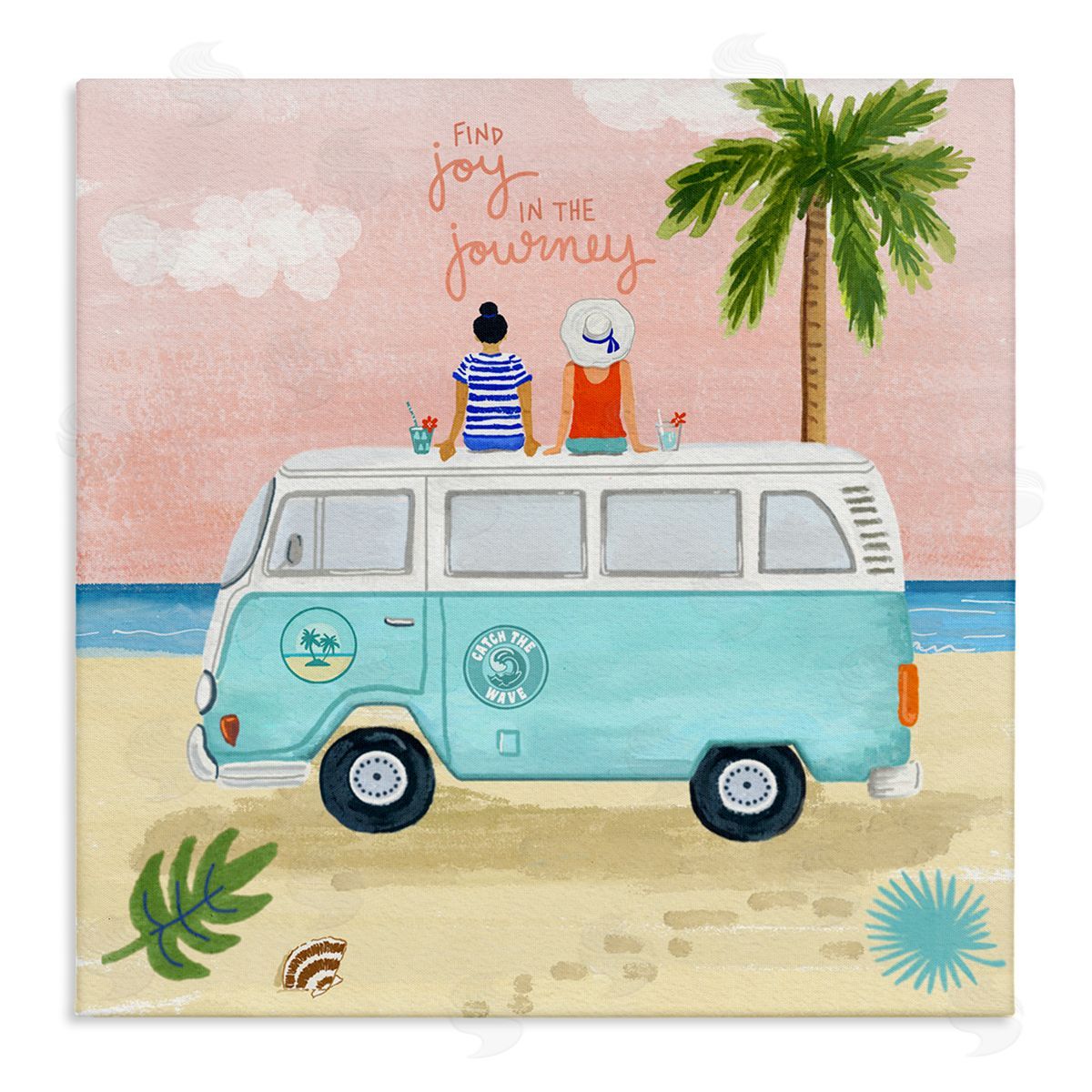 Sharon Lee Joy in the Journey Tropical Adventure Beach Traveling Stretched Canvas Wall Art Print