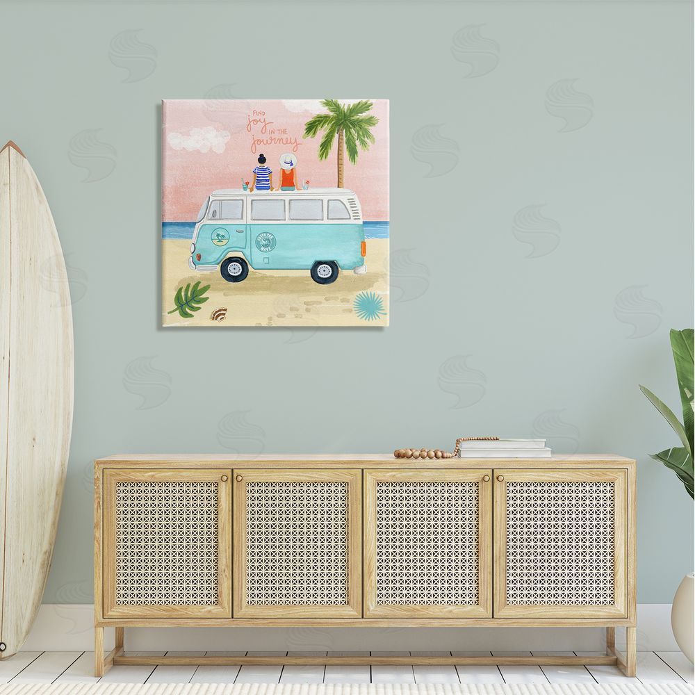 Sharon Lee Joy in the Journey Tropical Adventure Beach Traveling Canvas Wall Art in Room
