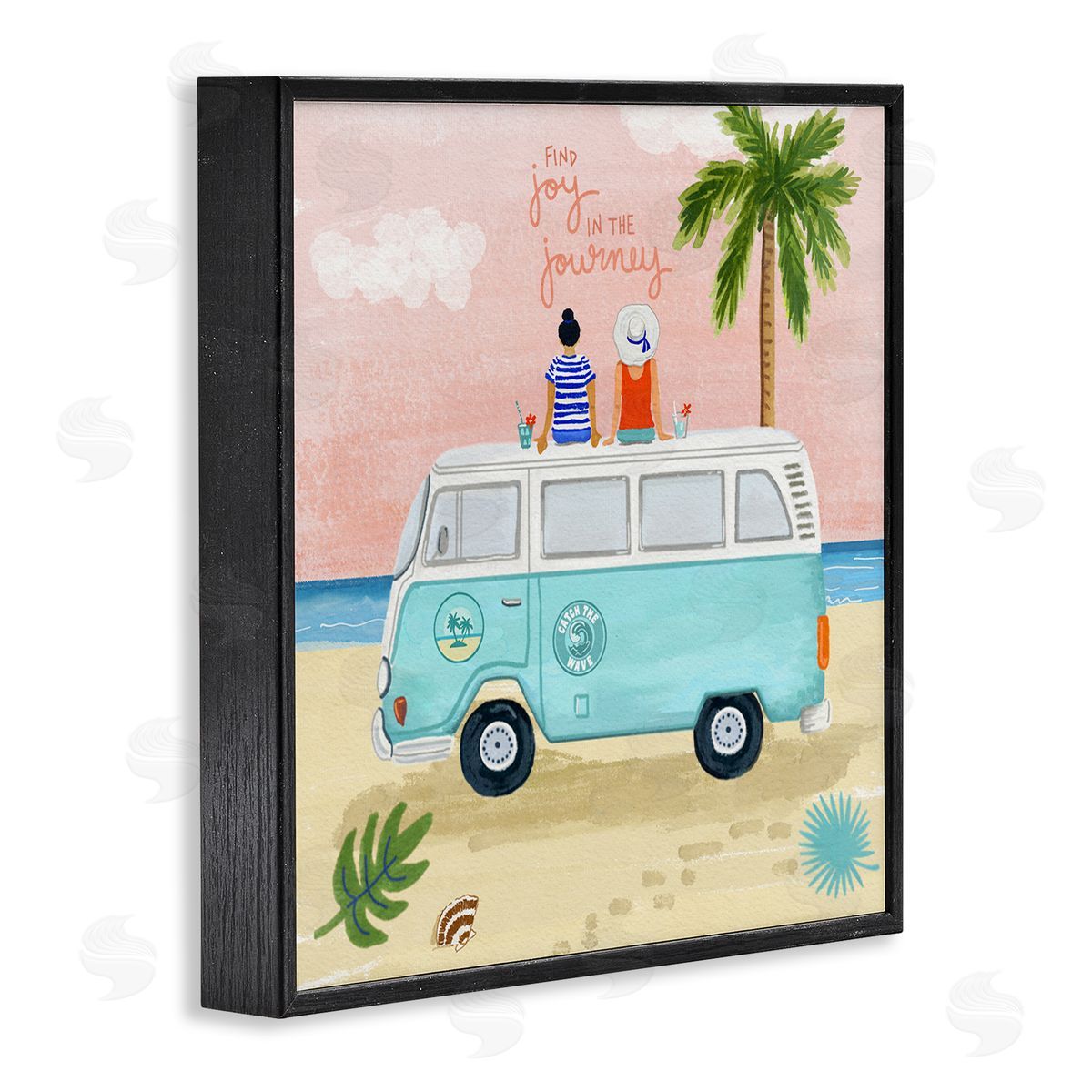 Sharon Lee Joy in the Journey Tropical Adventure Beach Traveling Black Framed Glicee Wall Art Print