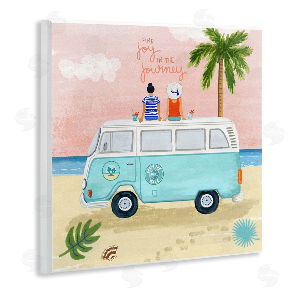 Sharon Lee Joy in the Journey Tropical Adventure Beach Traveling Wooden Wall Plaque Art Print