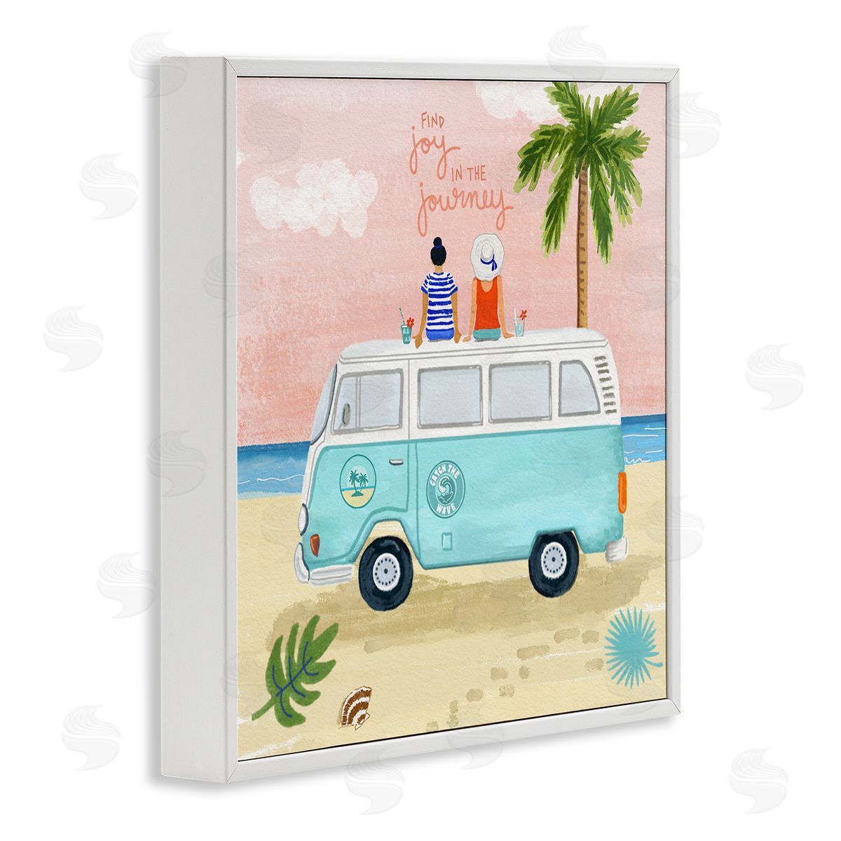 Sharon Lee Joy in the Journey Tropical Adventure Beach Traveling White Framed Glicee Wall Art Print