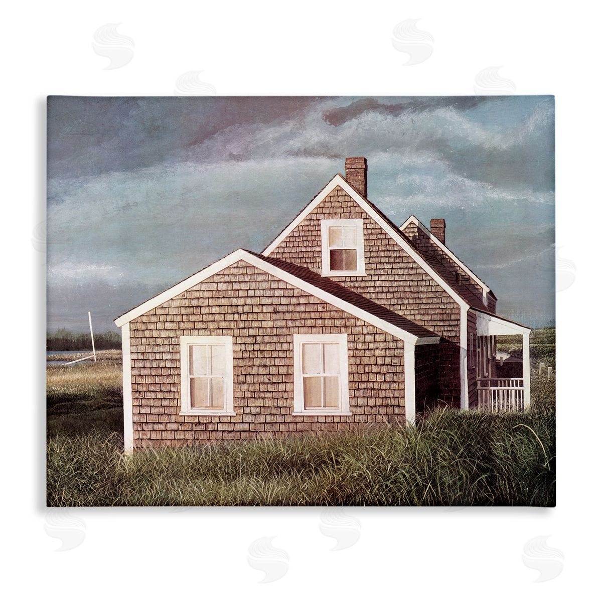 Tom Mielko Coastal Home Atmospheric Beachside Cloudy Sky  Stretched Canvas Wall Art Print