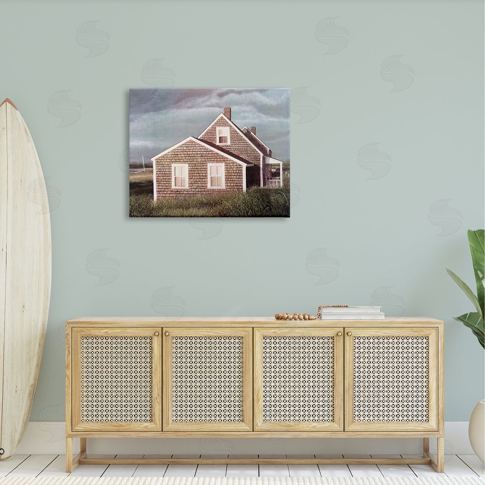 Tom Mielko Coastal Home Atmospheric Beachside Cloudy Sky  Canvas Wall Art Print in Room