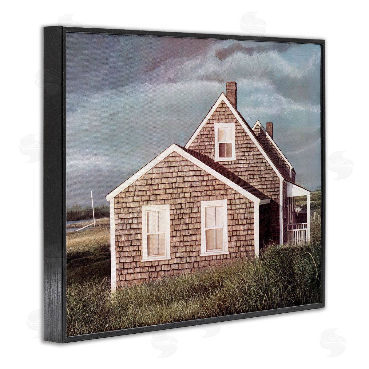 Tom Mielko Coastal Home Atmospheric Beachside Cloudy Sky  Black Framed Giclee Wall Art Print