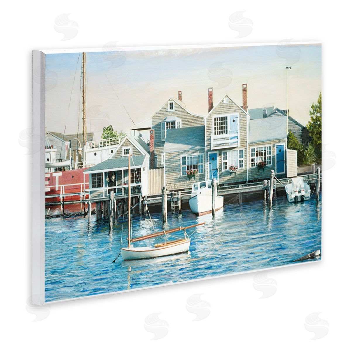 Tom Mielko Relaxing Boats Floating Harbor Marina Ocean Town  Wall Plaque Art Print