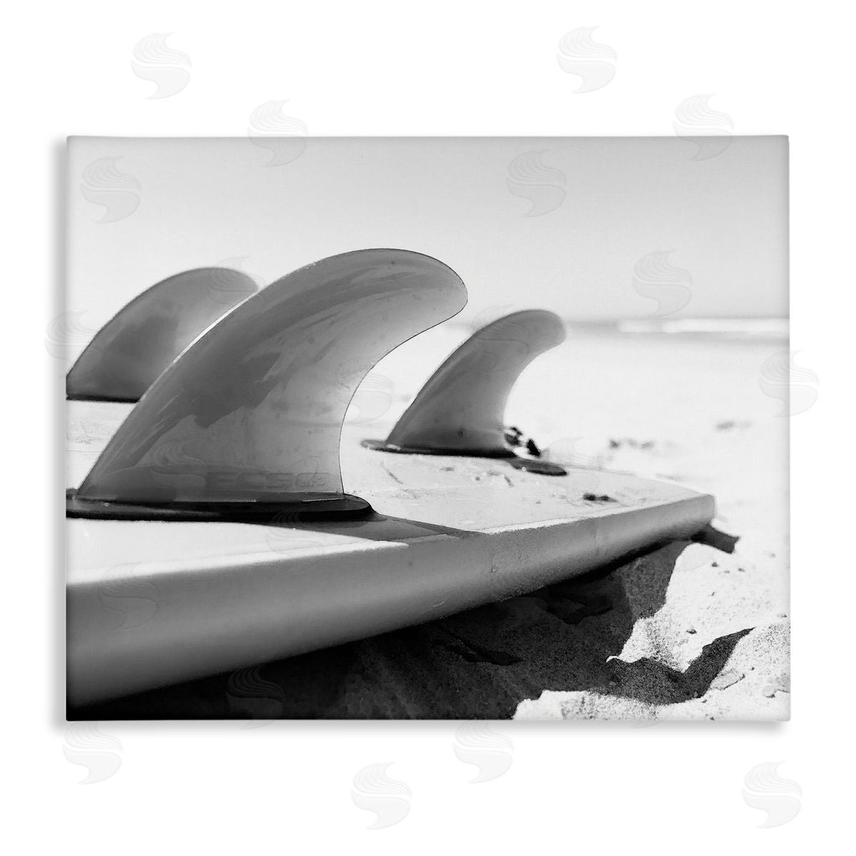 Two Smart Blondes Surfboard Fins Beach Sports Photography Ocean Coast Stretched Canvas Wall Art Print