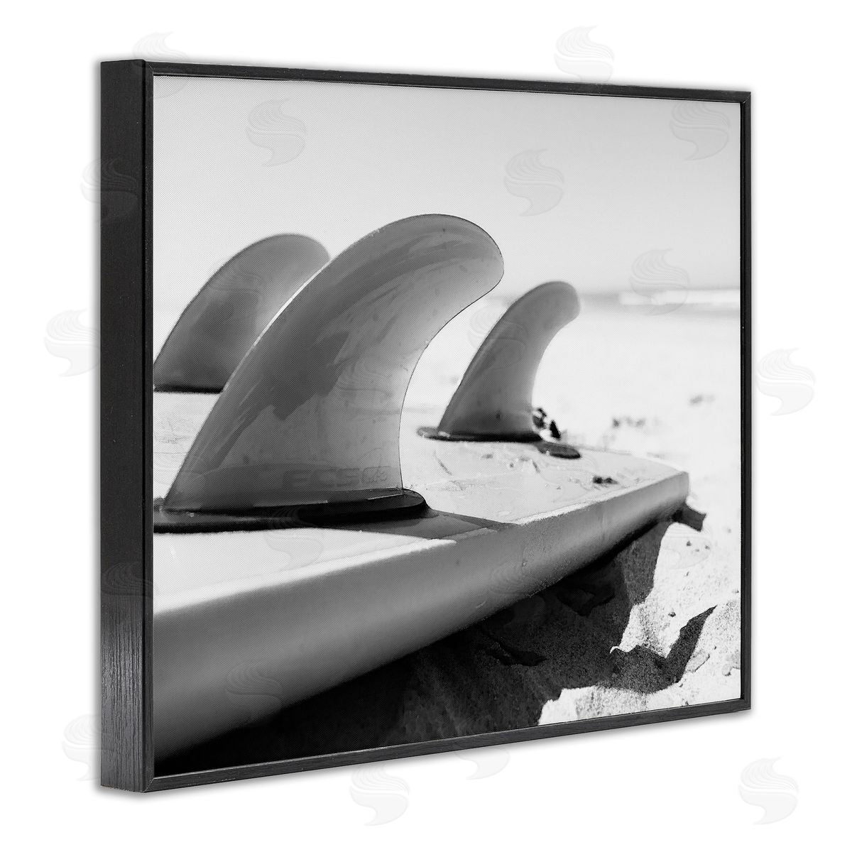 Two Smart Blondes Surfboard Fins Beach Sports Photography Ocean Coast Black Framed Giclee Wall Art Print