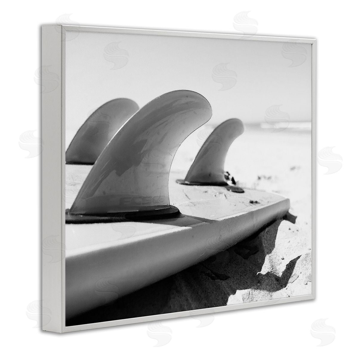 Two Smart Blondes Surfboard Fins Beach Sports Photography Ocean Coast White Framed Giclee Wall Art Print