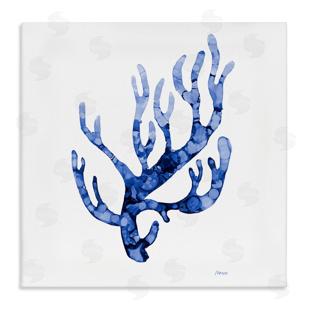 Patti Mann Coral Sprig Marine Life Plant Watercolor Detail Stretched Canvas Wall Art Print