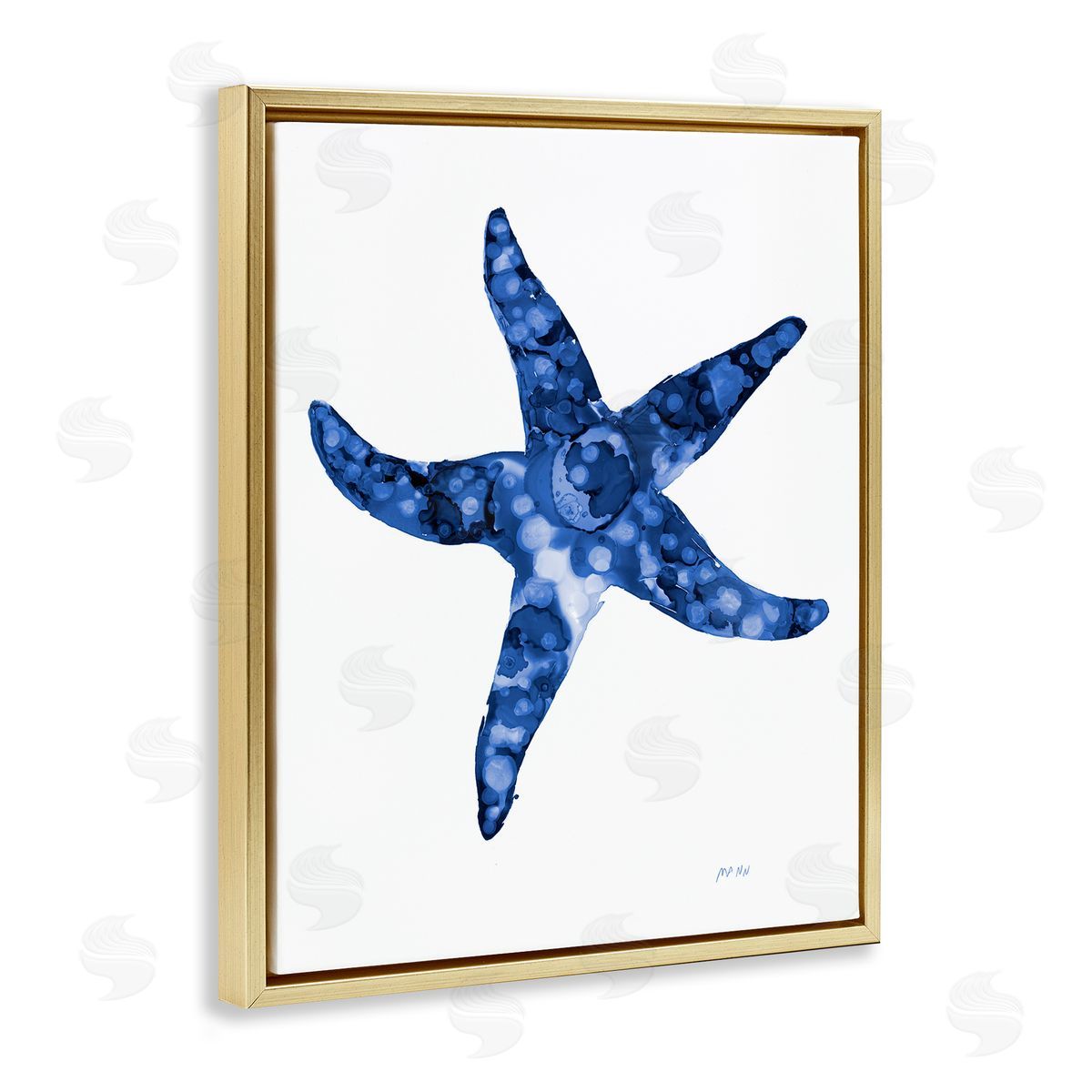Patti Mann Casual Starfish Beach Ocean Sea Life Painting Gold Floating Frame Canvas Wall Art Print