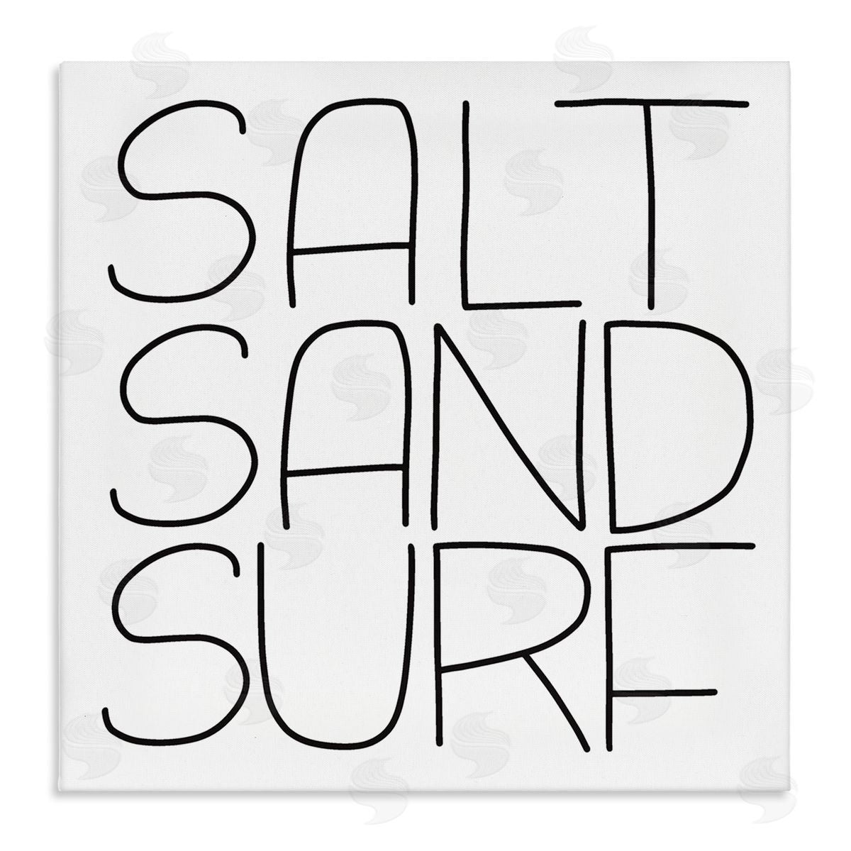 Leah Bisch Salt Sand Surf Beach Sports Calligraphy Phrase  Stretched Canvas Wall Art Print
