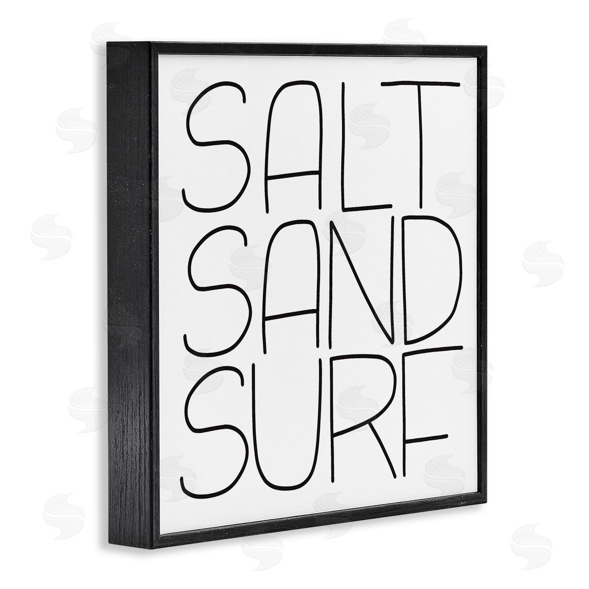 Leah Bisch Salt Sand Surf Beach Sports Calligraphy Phrase  Black Framed Glicee Wall Art Print