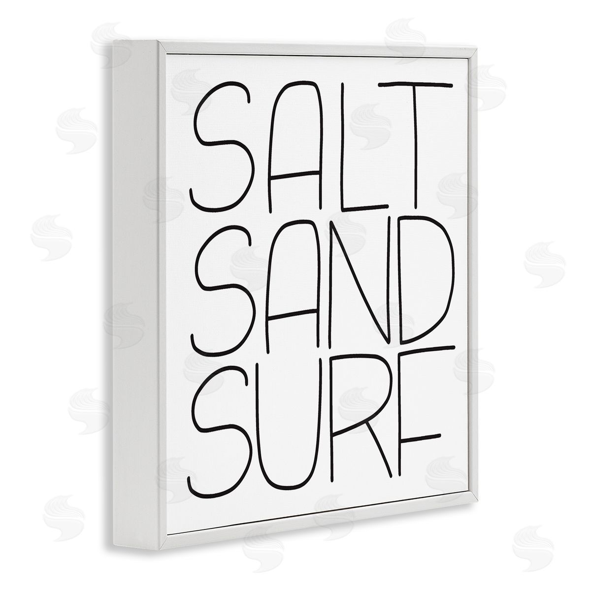 Leah Bisch Salt Sand Surf Beach Sports Calligraphy Phrase  White Framed Glicee Wall Art Print