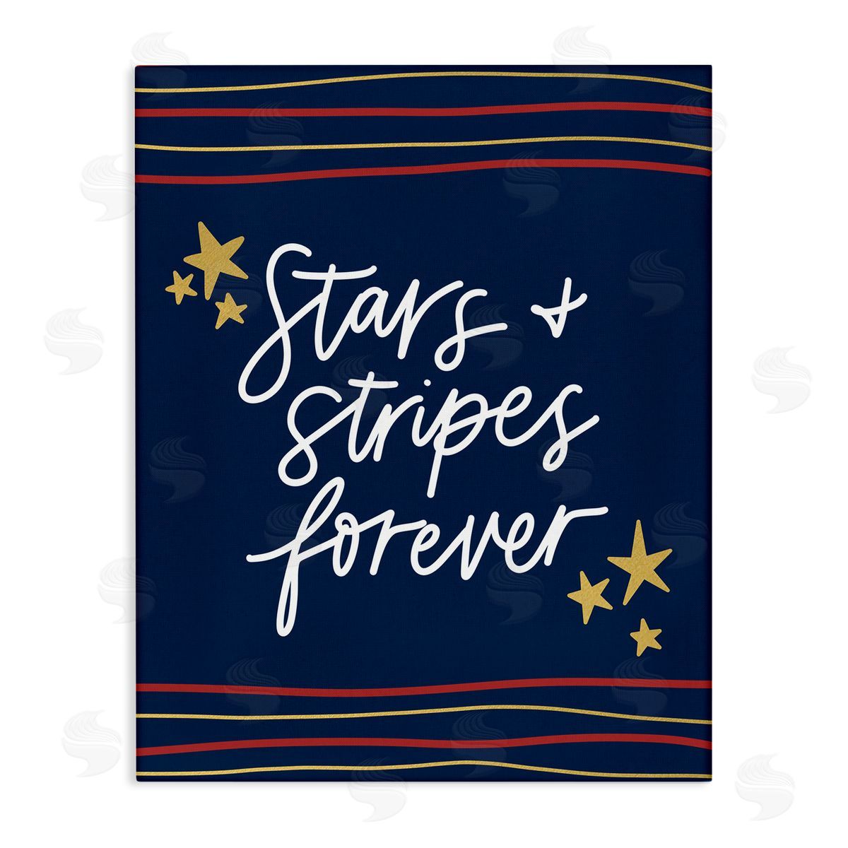 Amanda Houston Stars Stripes Forever Americana Independence Day  Stretched Canvas Wall Art Print