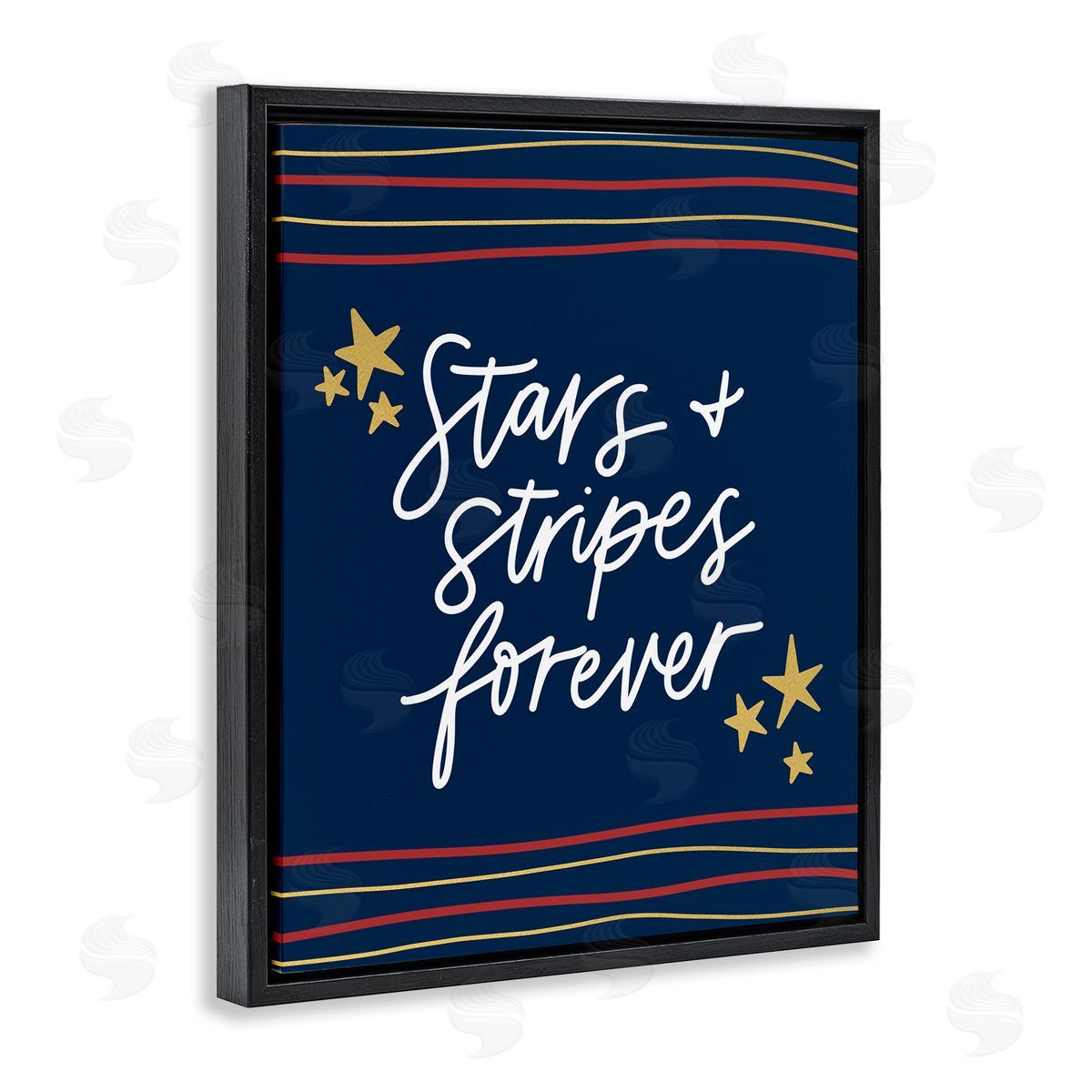 Amanda Houston Stars Stripes Forever Americana Independence Day  Black Floating Frame Canvas Wall Art Print