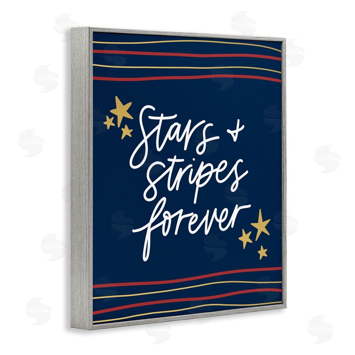 Amanda Houston Stars Stripes Forever Americana Independence Day  Gray Framed Giclee Wall Art Print