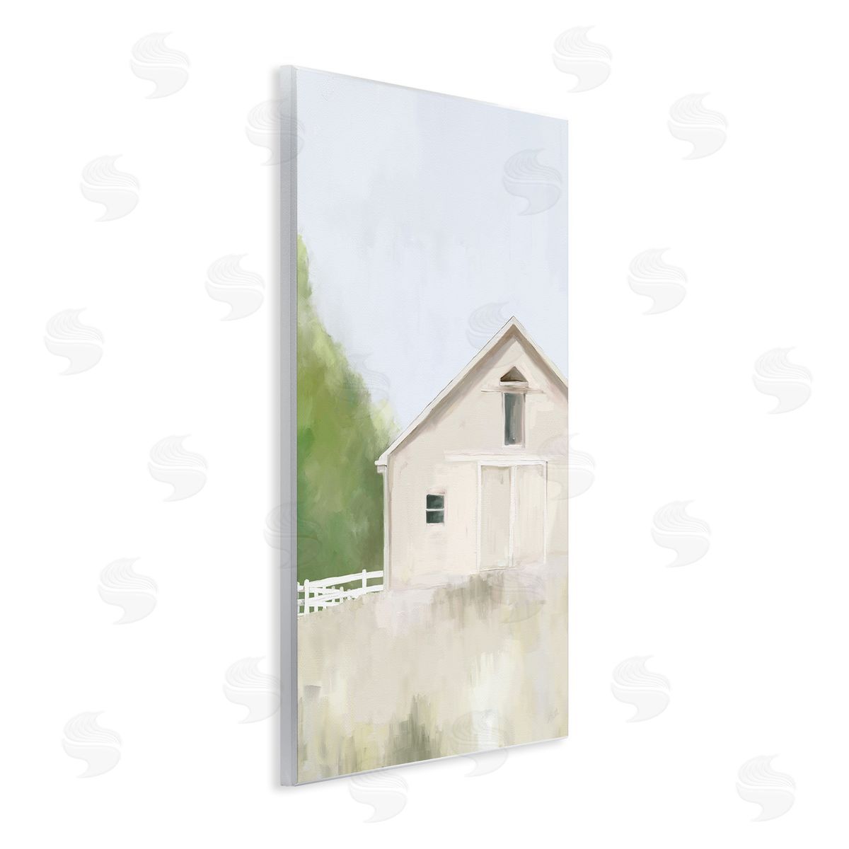 Amy Hall Abstract Country Field Fenced Farmland Barn Wall Plaque Art Print