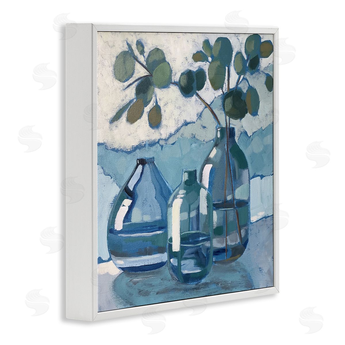 Soothing Eucalyptus Ikebana Vases White Frame Print Wall Art, Home Decor by Sue Riger