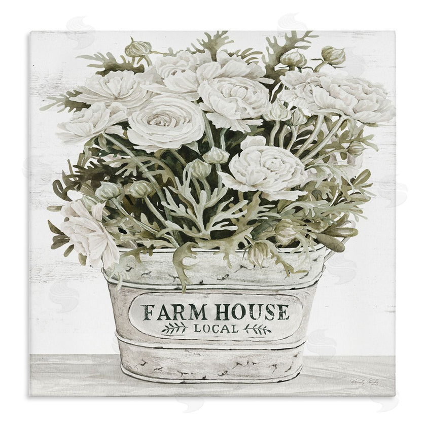 Cindy Jacobs | Farmhouse Planter White Rose Blossoms