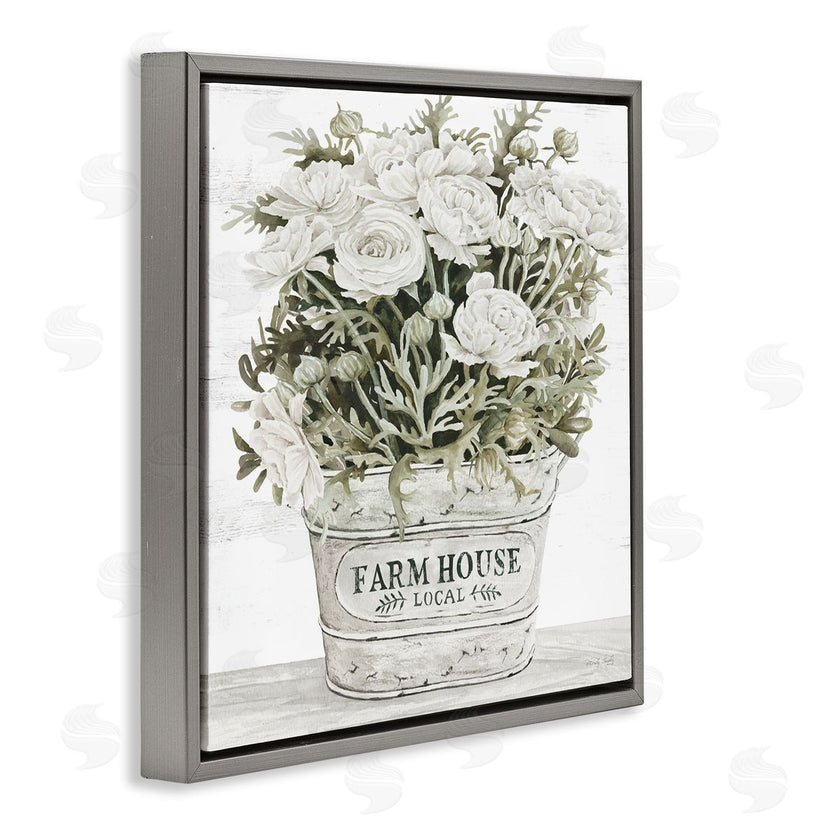 Cindy Jacobs | Farmhouse Planter White Rose Blossoms