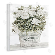 Cindy Jacobs | Farmhouse Planter White Rose Blossoms