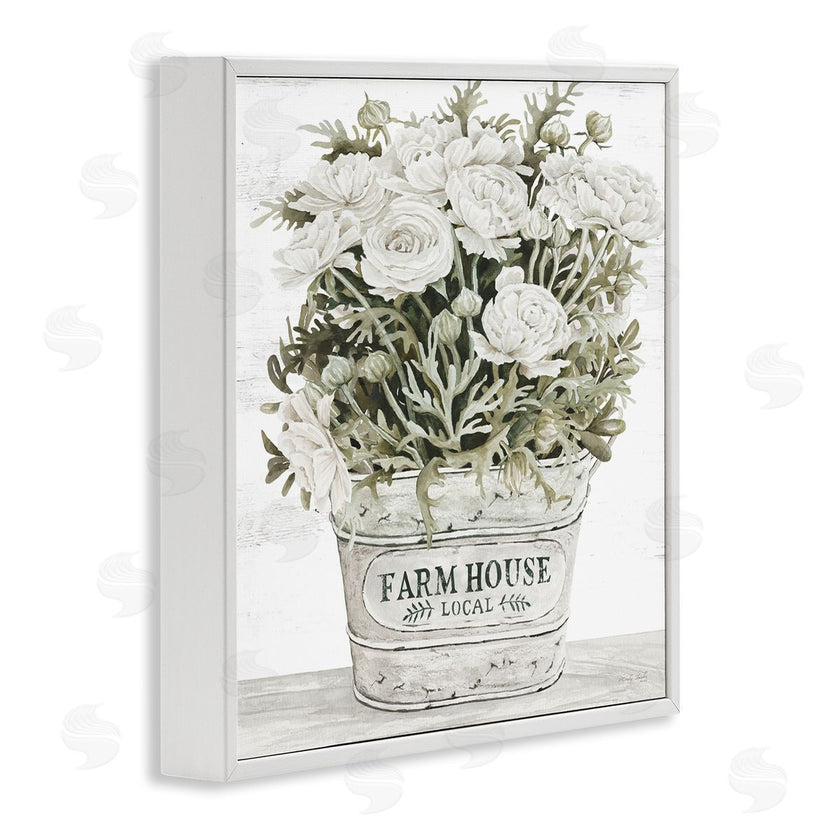 Cindy Jacobs | Farmhouse Planter White Rose Blossoms