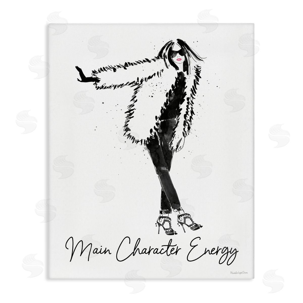 Mercedes Lopez Charro Glam Main Character Energy Chic Fashion Woman  Stretched Canvas Wall Art Print