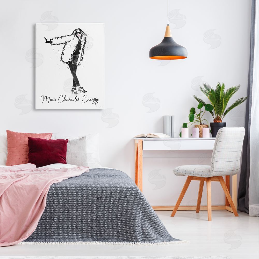 Mercedes Lopez Charro Glam Main Character Energy Chic Fashion Woman  Canvas Wall Art Print in Room