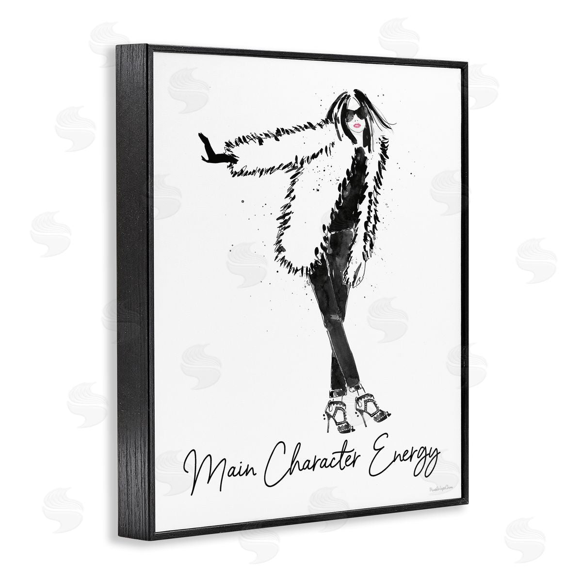 Mercedes Lopez Charro Glam Main Character Energy Chic Fashion Woman  Black Framed Giclee Wall Art Print