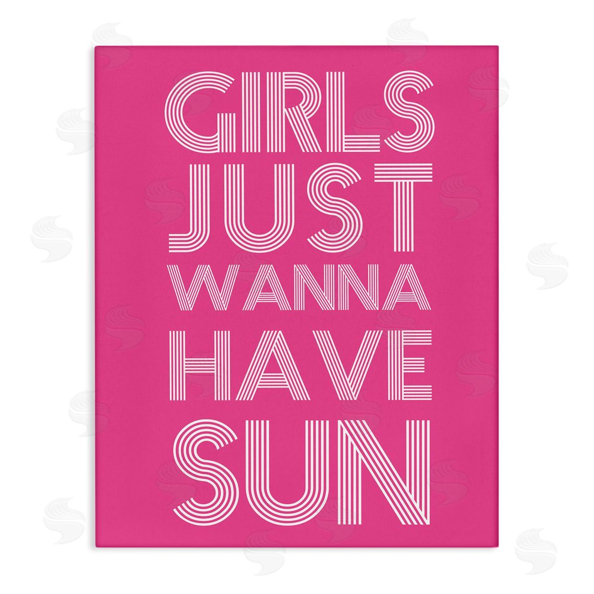 Stupell Studio Girls Wanna Have Sun Pink Retro Summer Stretched Canvas Wall Art Print