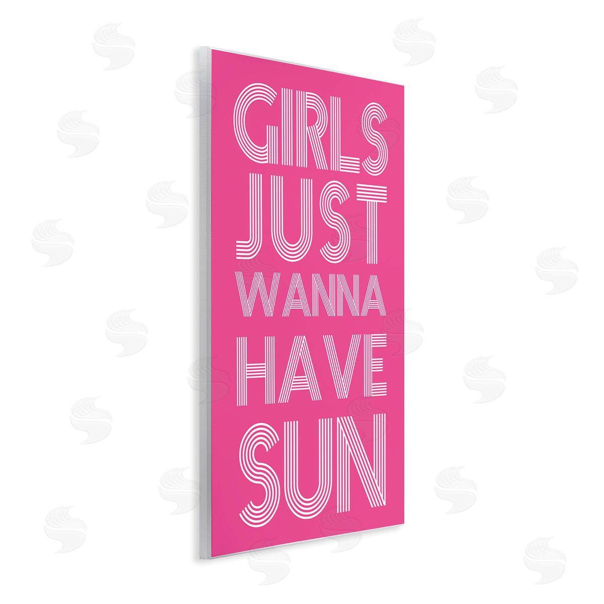 Stupell Studio Girls Wanna Have Sun Pink Retro Summer Wall Plaque Art Print