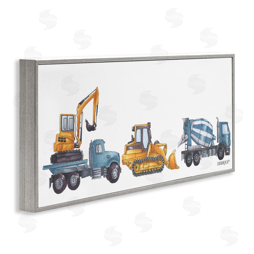 Dishique | Construction Vehicles Driving Illustration