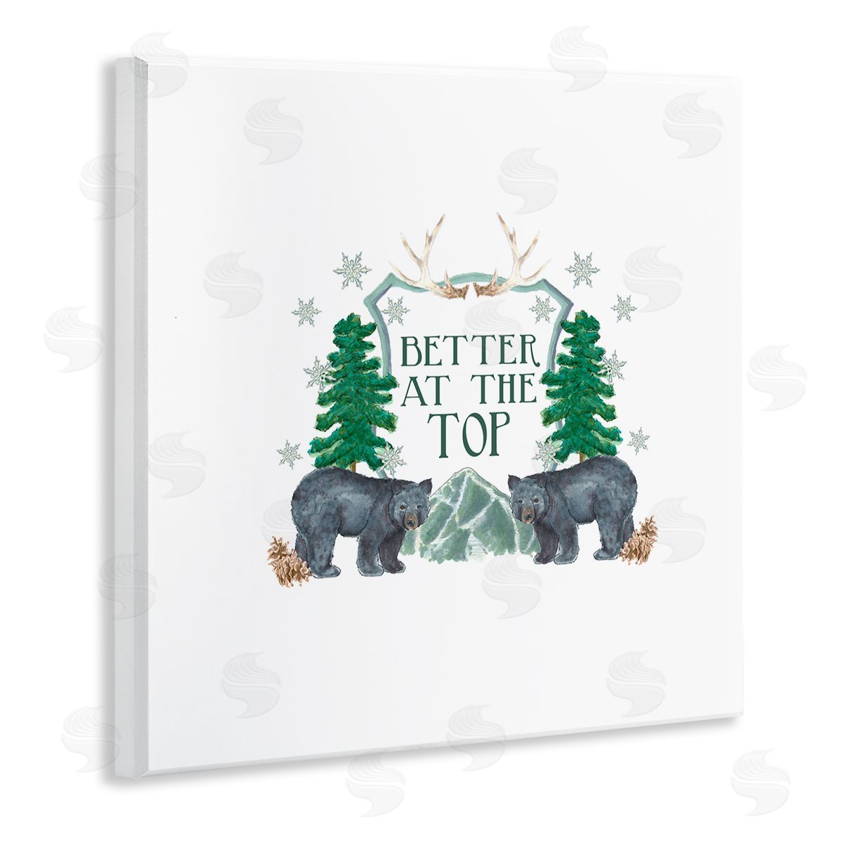 Dishique Better At The Top Adventure Saying Bears Trees Scene Wooden Wall Plaque Art Print
