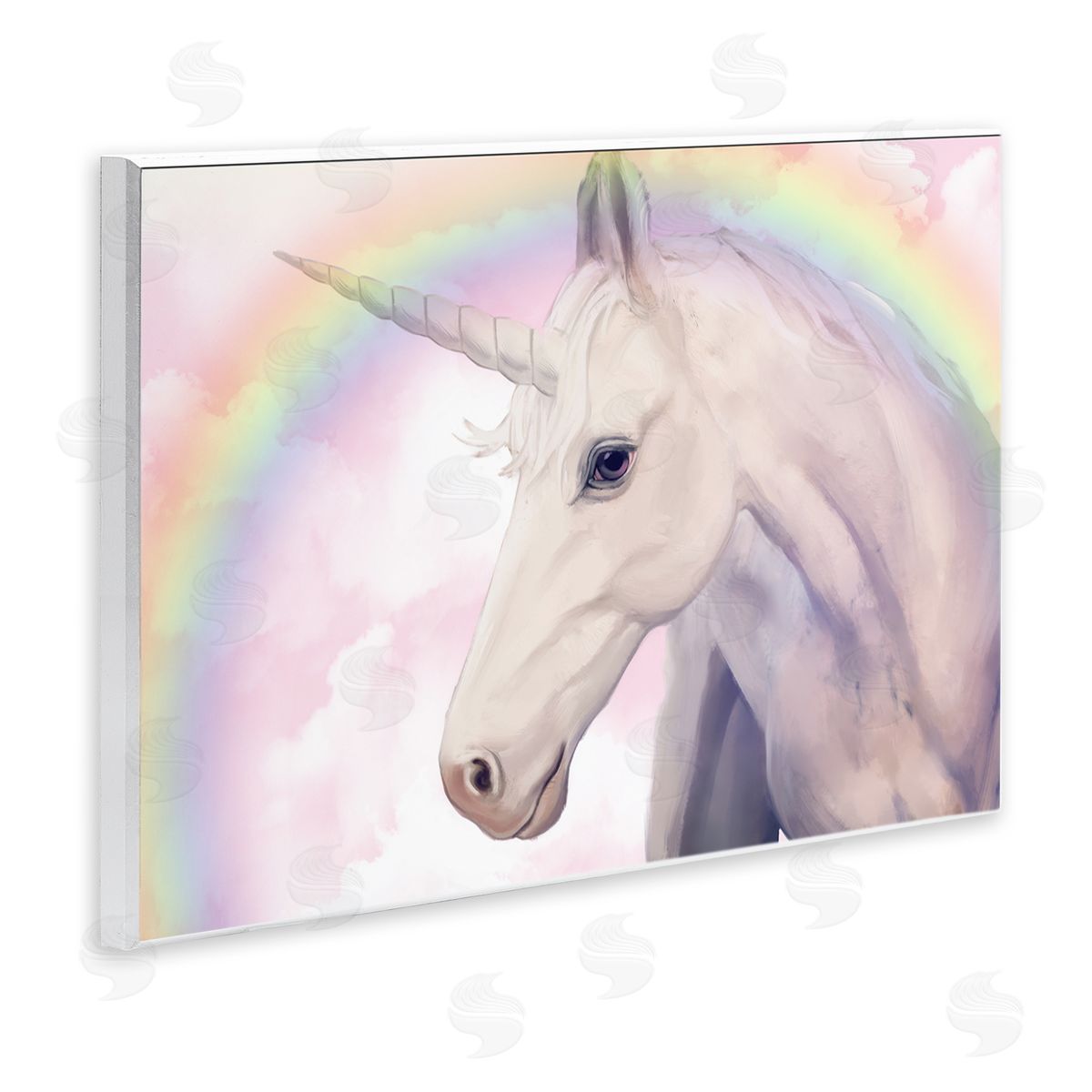 Detailed Unicorn Rainbow Clouds Wood Plaque Wall Art, Home Decor by Ziwei Li