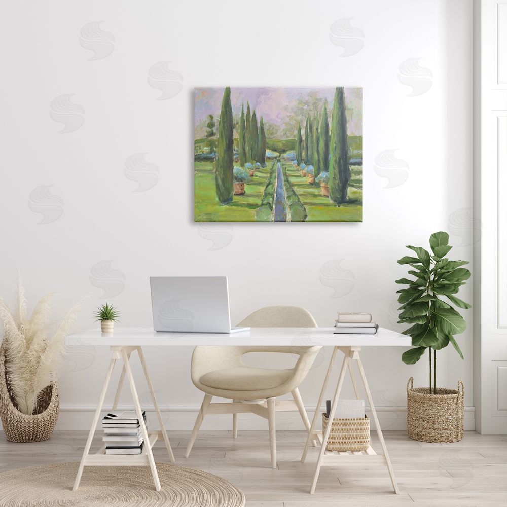 Allayn Stevens Elegant Manicured Gardens Landscaped Topiary Greenery Canvas Wall Art Print in Room