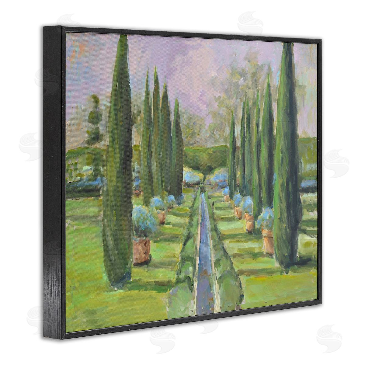 Allayn Stevens Elegant Manicured Gardens Landscaped Topiary Greenery Black Framed Giclee Wall Art Print
