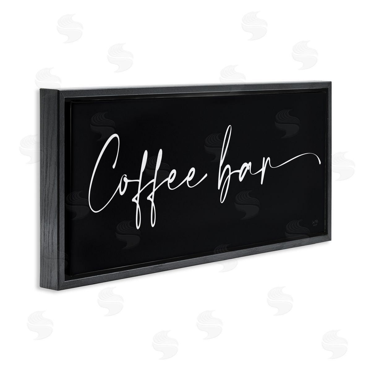 Coffee Bar Classy Script Black Floating Frame Canvas Wall Art, Home Decor by Lux + Me Designs