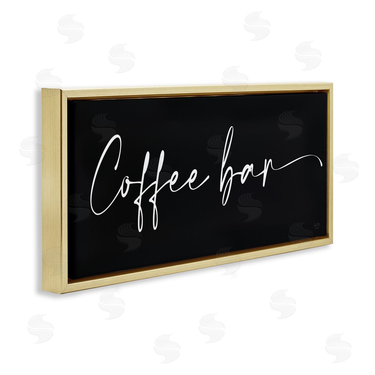 Coffee Bar Classy Script Gold Floating Frame Canvas Wall Art, Home Decor by Lux + Me Designs