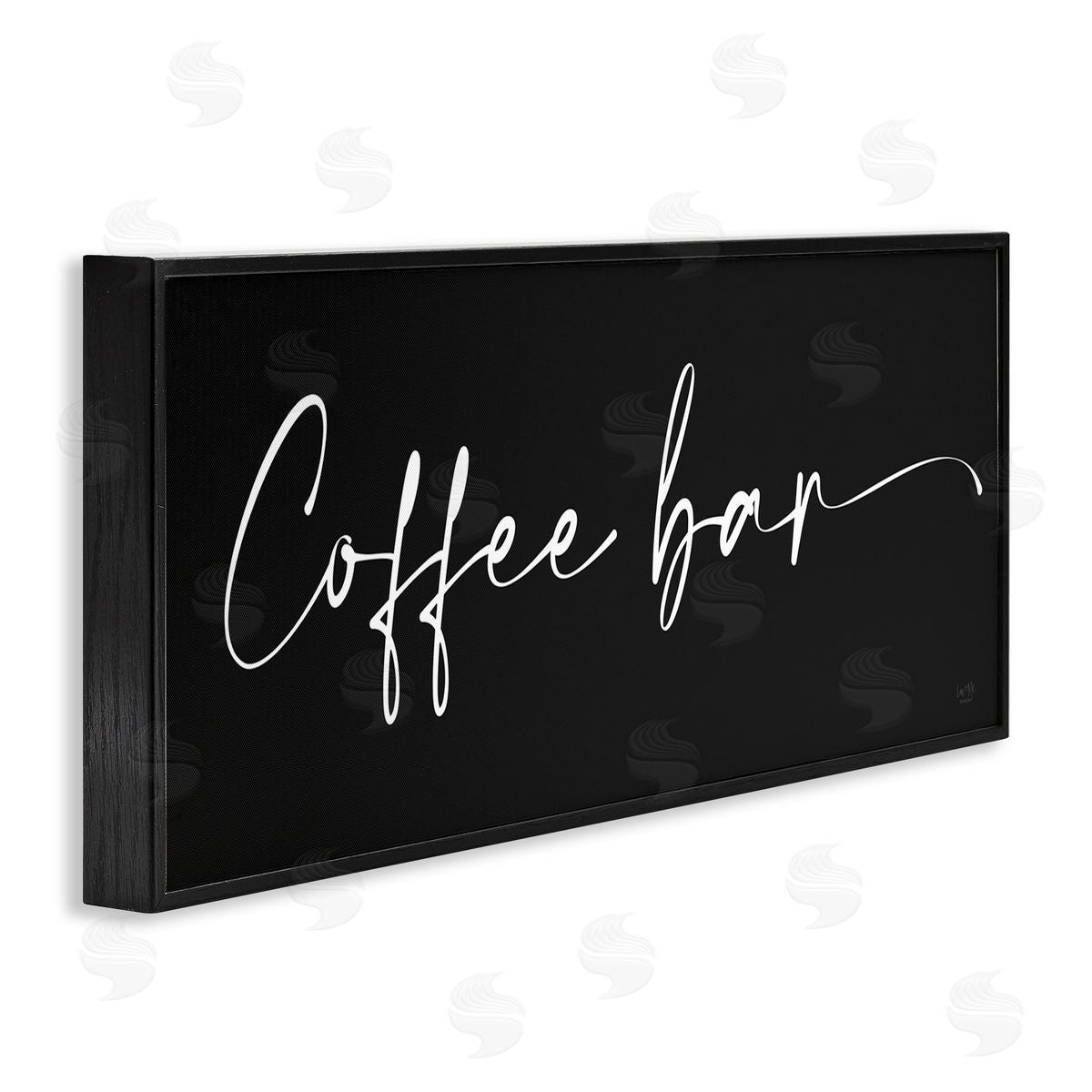 Coffee Bar Classy Script Black Frame Print Wall Art, Home Decor by Lux + Me Designs
