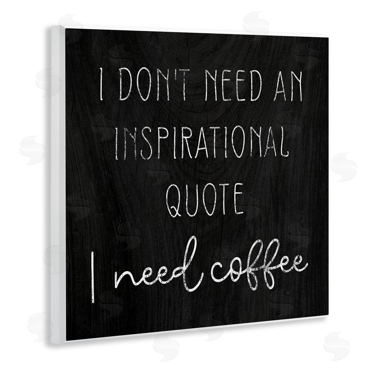 Stupell Studio Need Coffee Humorous Weathered Calligraphy Script  Wooden Wall Plaque Art Print