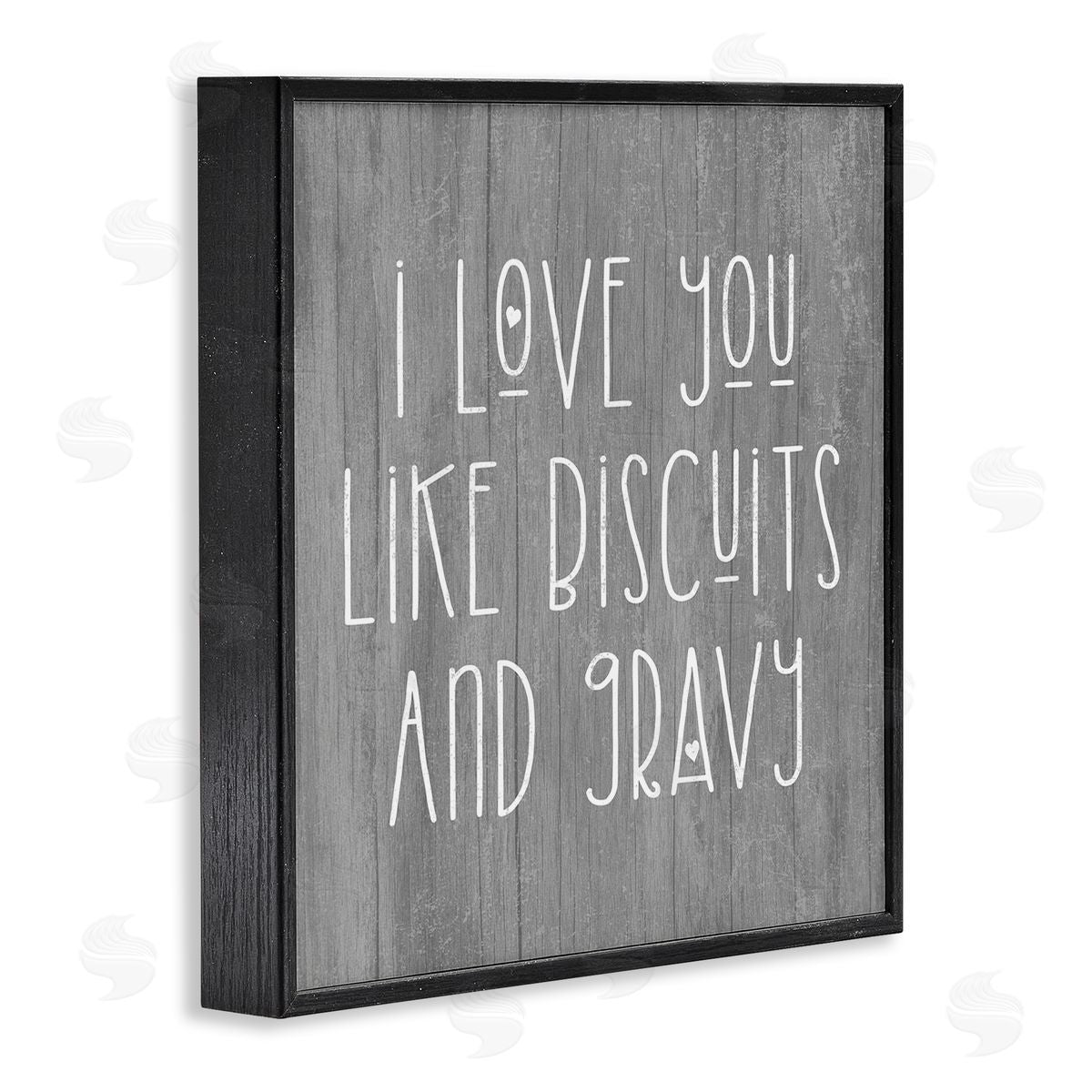 Stupell Studio Biscuits & Gravy Romantic Southern Country Phrase Black Framed Glicee Wall Art Print